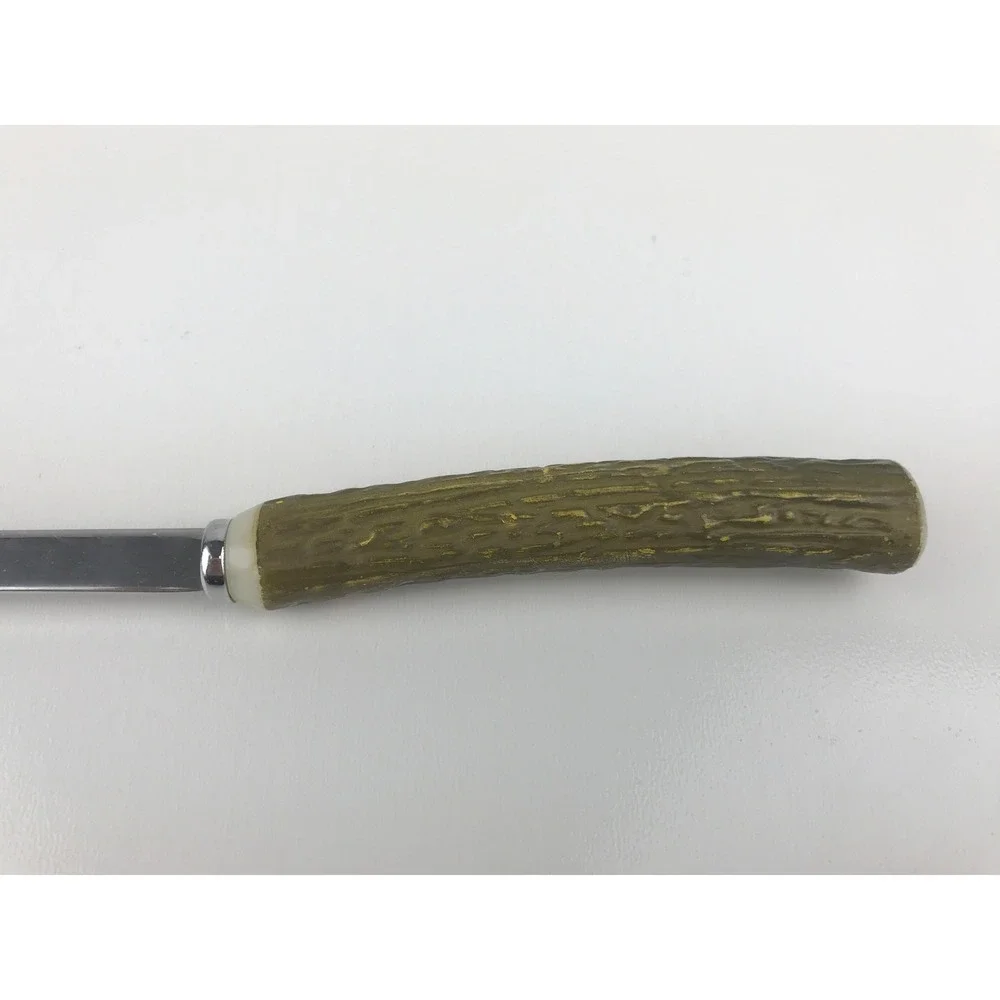 Vintage Carving Fork Stainless Steel Faux Stag Antler Handle Serving Utensil‎